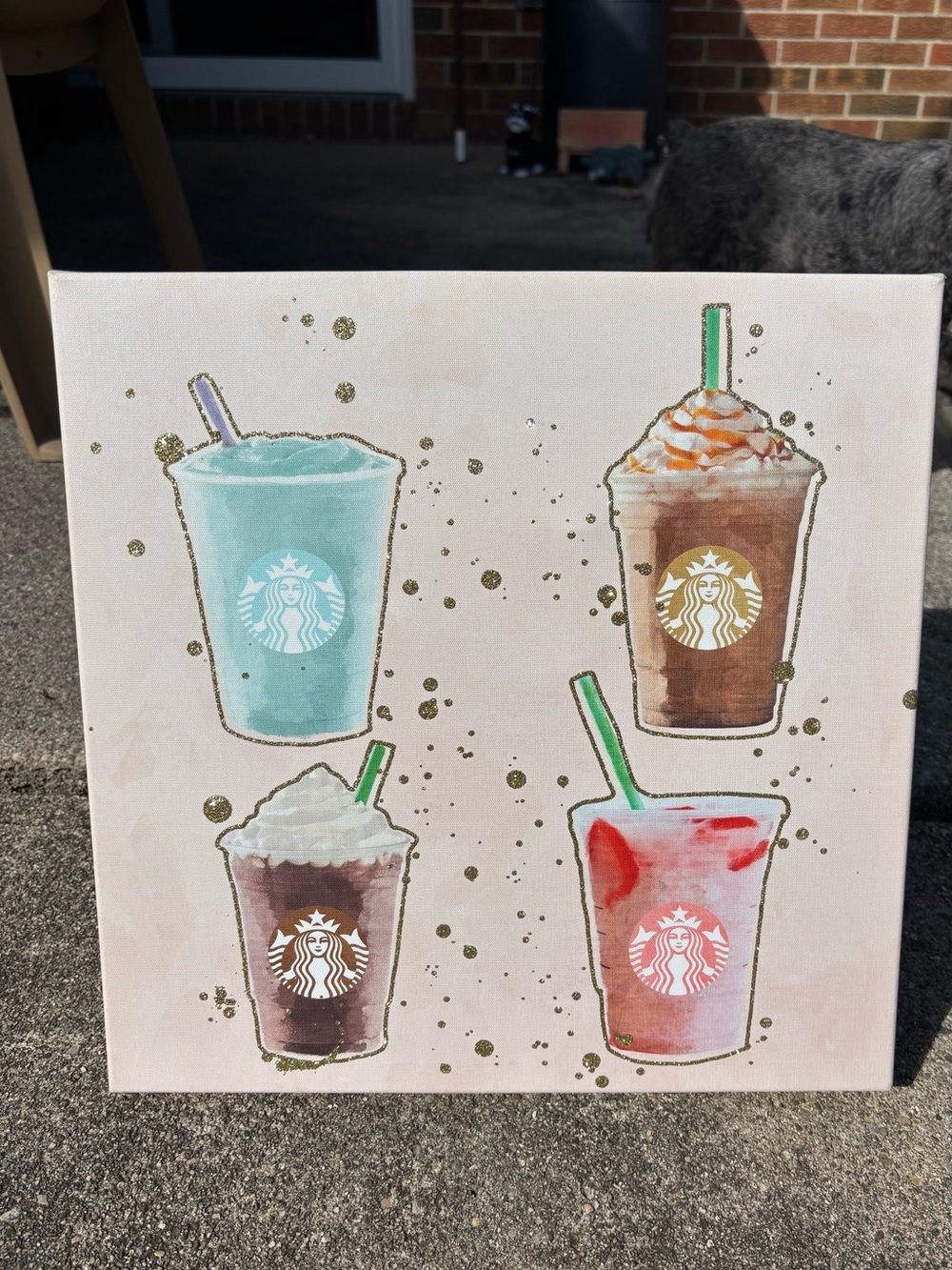 Starbucks-Inspired Frappuccino Canvas Art - Pastel Beverage Wall Decor